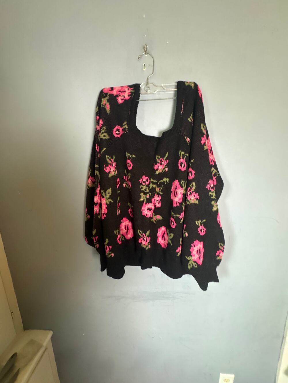 Cato Womens Floral Knit Sweater Size 26/28W